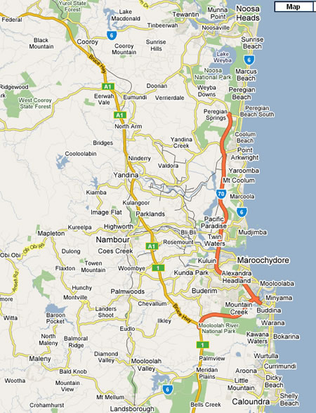 Sunshine Coast Map 